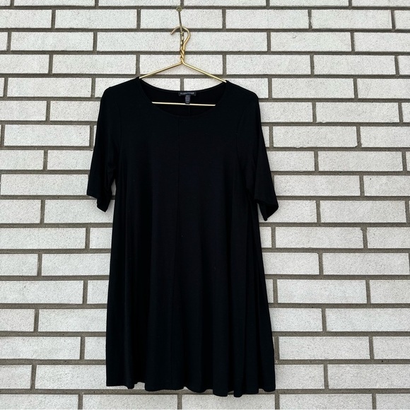 Eileen Fisher Black System Lightweight Viscose Jersey Tunic - Picture 3 of 8